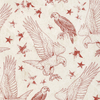 Land of Liberty - Toile Tan/Red Yardage
