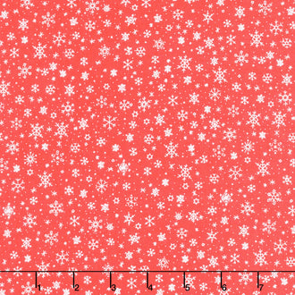 Ski Hill - Snowflakes Red Yardage