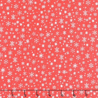 Ski Hill - Snowflakes Red Yardage