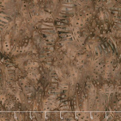 Tonga Batiks - Stonewash Dandelions Walnut Yardage