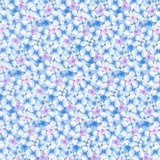 Rhapsody in Blue - Packed Petals Blue Purple Yardage