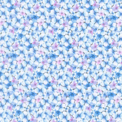 Rhapsody in Blue - Packed Petals Blue Purple Yardage