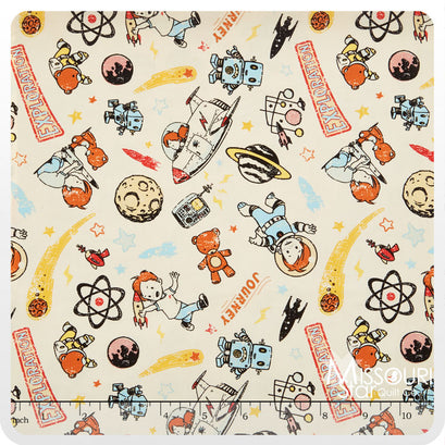 Rocket Age - Main Cream Yardage