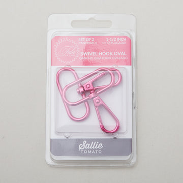 Sallie Tomato Tula Pink 1-1/2" Swivel Hook Oval Ring - Set of Two Pink Alternative View #1