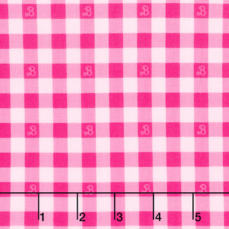 Barbie World - Barbie Gingham Hot Pink Yardage