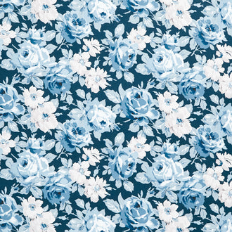 Serenity Blues - Floral Main Midnight Yardage