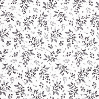 Midnight Meadow - Stems Cream Yardage
