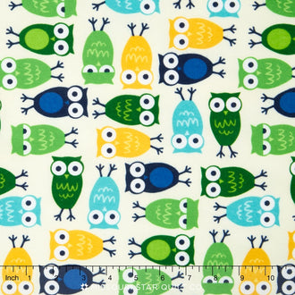 Urban Zoologie Flannel - Marine Owls Yardage