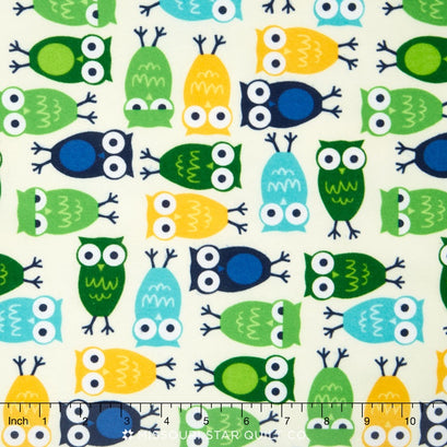 Urban Zoologie Flannel - Marine Owls Yardage