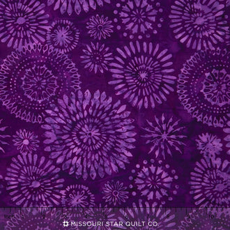 Tonga Batiks - Jelly Bean Kaleidoscope Medallion Grape Yardage