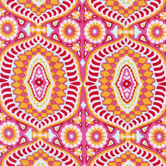 Night Music - Temple Tiles Berry 108" Wide Backing