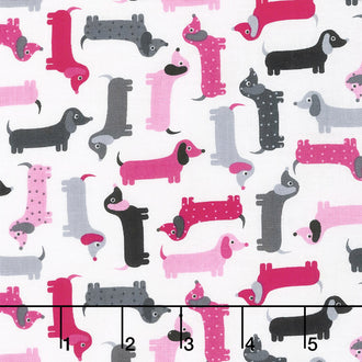 Urban Zoologie Minis 2018 - Dogs Pink Yardage