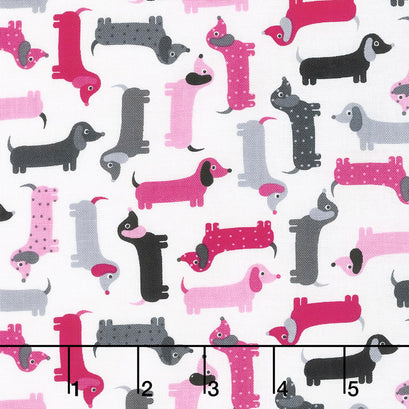 Urban Zoologie Minis 2018 - Dogs Pink Yardage