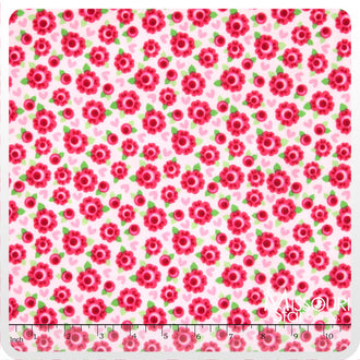 Lovey Dovey Flannel - Roses Red Yardage