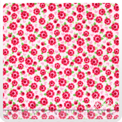 Lovey Dovey Flannel - Roses Red Yardage