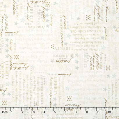 American Dreams - Words Cream Yardage
