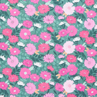 Enchanted Bloom - Boho Bouquet Emerald Yardage
