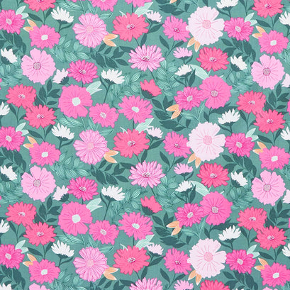 Enchanted Bloom - Boho Bouquet Emerald Yardage