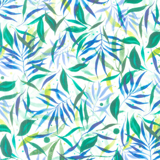Coming Up Roses - Don’t Leaf Me Cloud Breeze Yardage