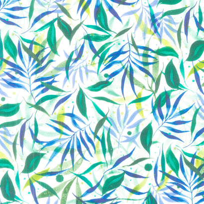 Coming Up Roses - Don’t Leaf Me Cloud Breeze Yardage