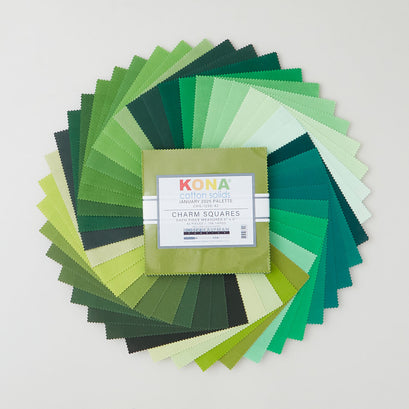 Kona Cotton - Greens January 2025 Charm Pack