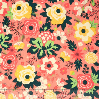 Fancy & Fabulous - Main Coral Yardage