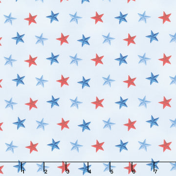 Faith, Family, Freedom - Stars of Freedom Light Blue Yardage Primary Image