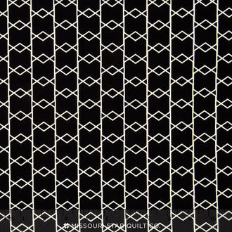 Apricot & Persimmon - Criss Cross Black Yardage