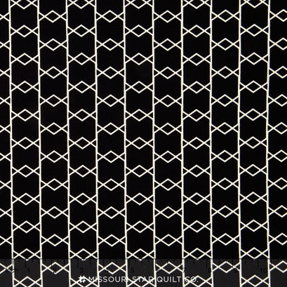 Apricot & Persimmon - Criss Cross Black Yardage