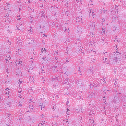 Oriental Gardens - Lace Magenta Digitally Printed Yardage