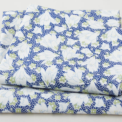 Blossoms - Large Floral Navy/Green 2 Yard Cut