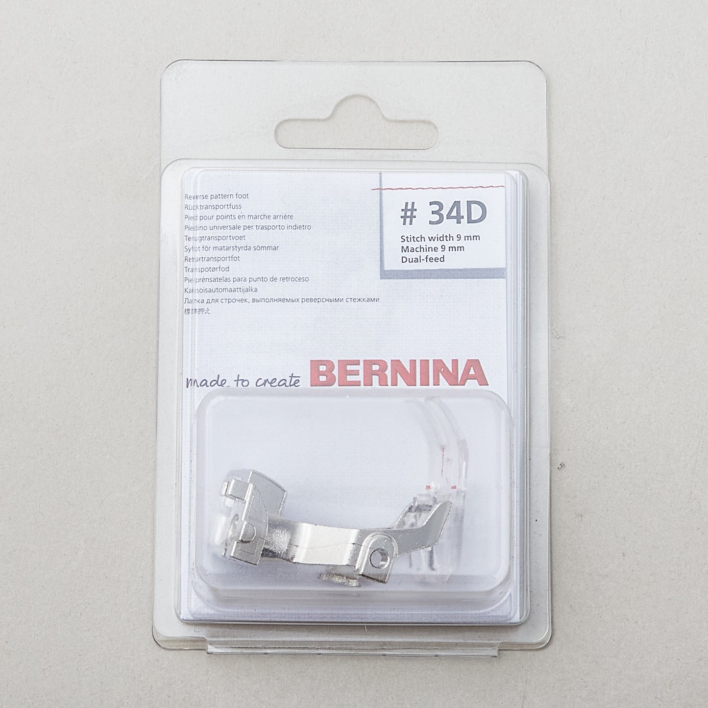 Bernina Reverse Pattern Foot with Clear Sole #34D Alternative View #1
