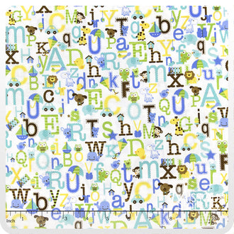 Snips and Snails - Snips Alphabet White Yardage