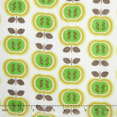 Designer Double Gauze - Apples Green Yardage