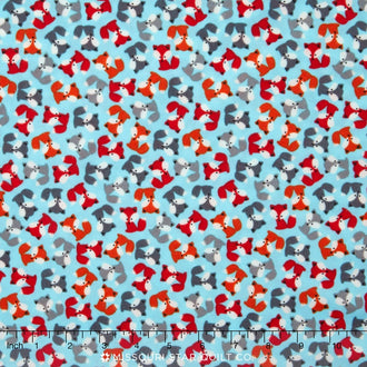 Urban Zoologie Minis - Foxes Powder Flannel Yardage