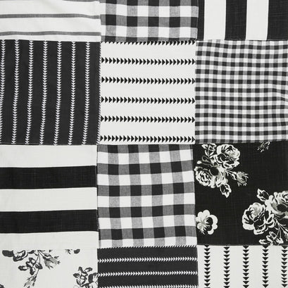 Urban Cottage - Patchwork Blocks Black Ivory Yardage
