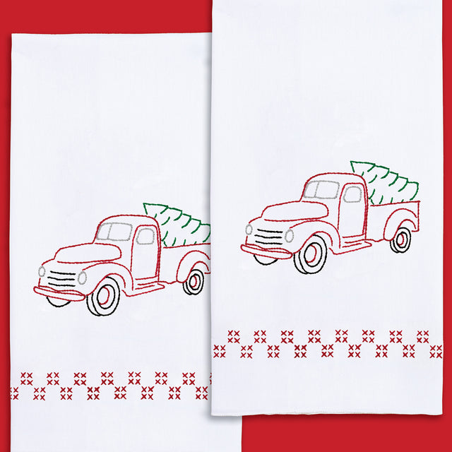Old Truck Embroidery Hand Towel Set Primary Image