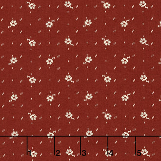 Faded Memories - Faded Flower Red Yardage