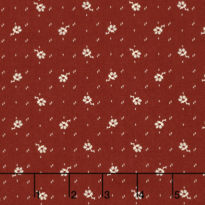 Faded Memories - Faded Flower Red Yardage