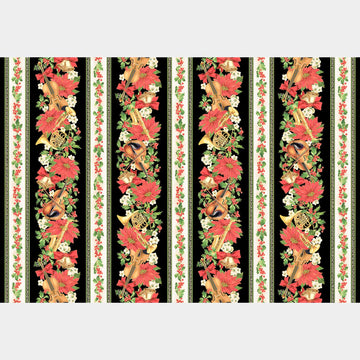 Christmas Musical - Musical Stripe Multi Metallic Yardage Alternative View #2
