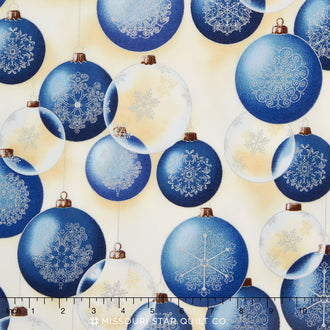 Winter's Grandeur Indigo - Indigo Metallic Yardage