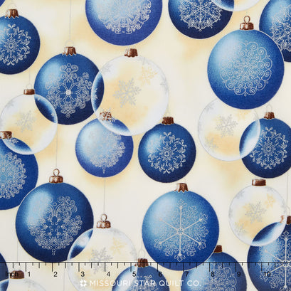 Winter's Grandeur Indigo - Indigo Metallic Yardage
