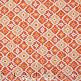 Woodland Spring - Geometric Coral Yardage