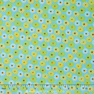 Roots & Wings - Daisy Blue Yardage