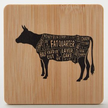 Missouri Star Animal Fabric Cuts Bamboo Coaster Set