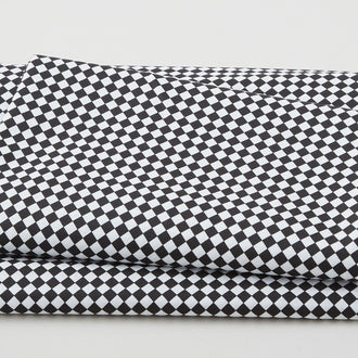 Polka & Plaid Party - Bias Squares Black/White 3 Yard Cut