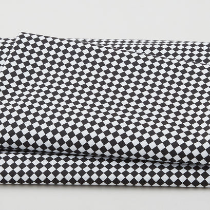 Polka & Plaid Party - Bias Squares Black/White 3 Yard Cut