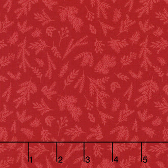 Christmas Delivery - Sprigs Red Yardage