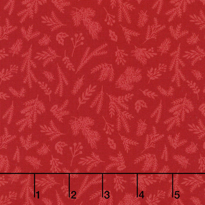 Christmas Delivery - Sprigs Red Yardage