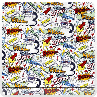 Super Hero - Words White Yardage